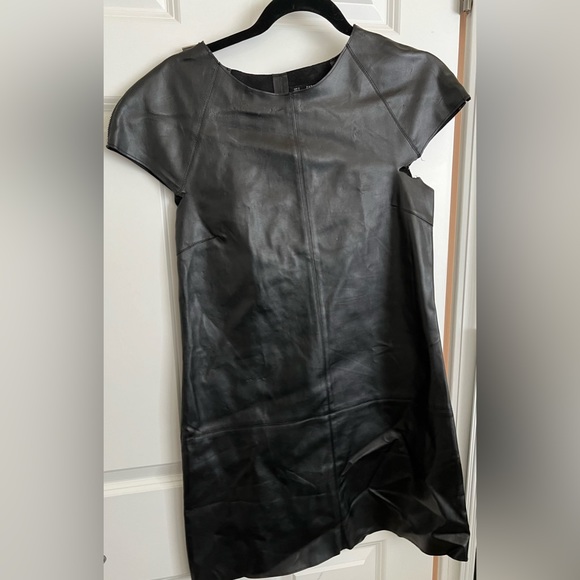 Zara | Dresses | Genuine Black Leather Dress | Poshmark